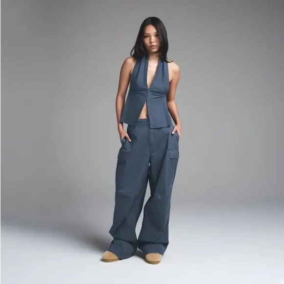 SKIMS Outdoor Woven Wide Leg Pant Indigo - Picture 1 of 7